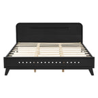 Black Queen Size Solid Wood Bed With No Box Spring.