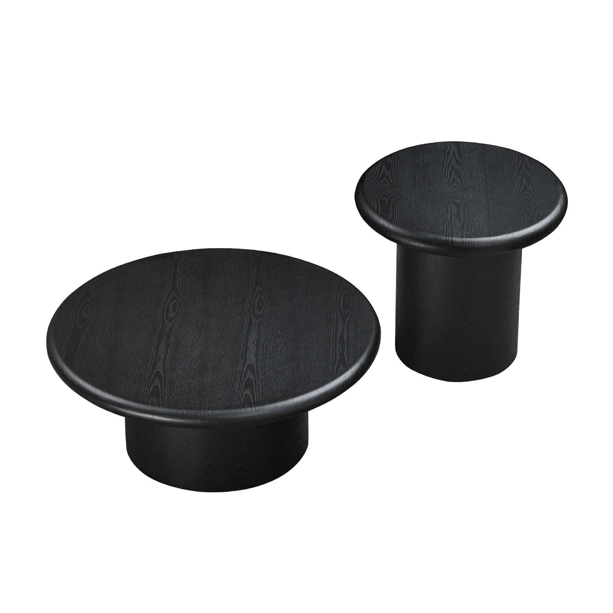 2-Piece Modern Round Coffee Table Set - Easy Assembly.