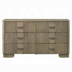Rustic Oak Bedroom Dresser with 6 Storage Drawers.