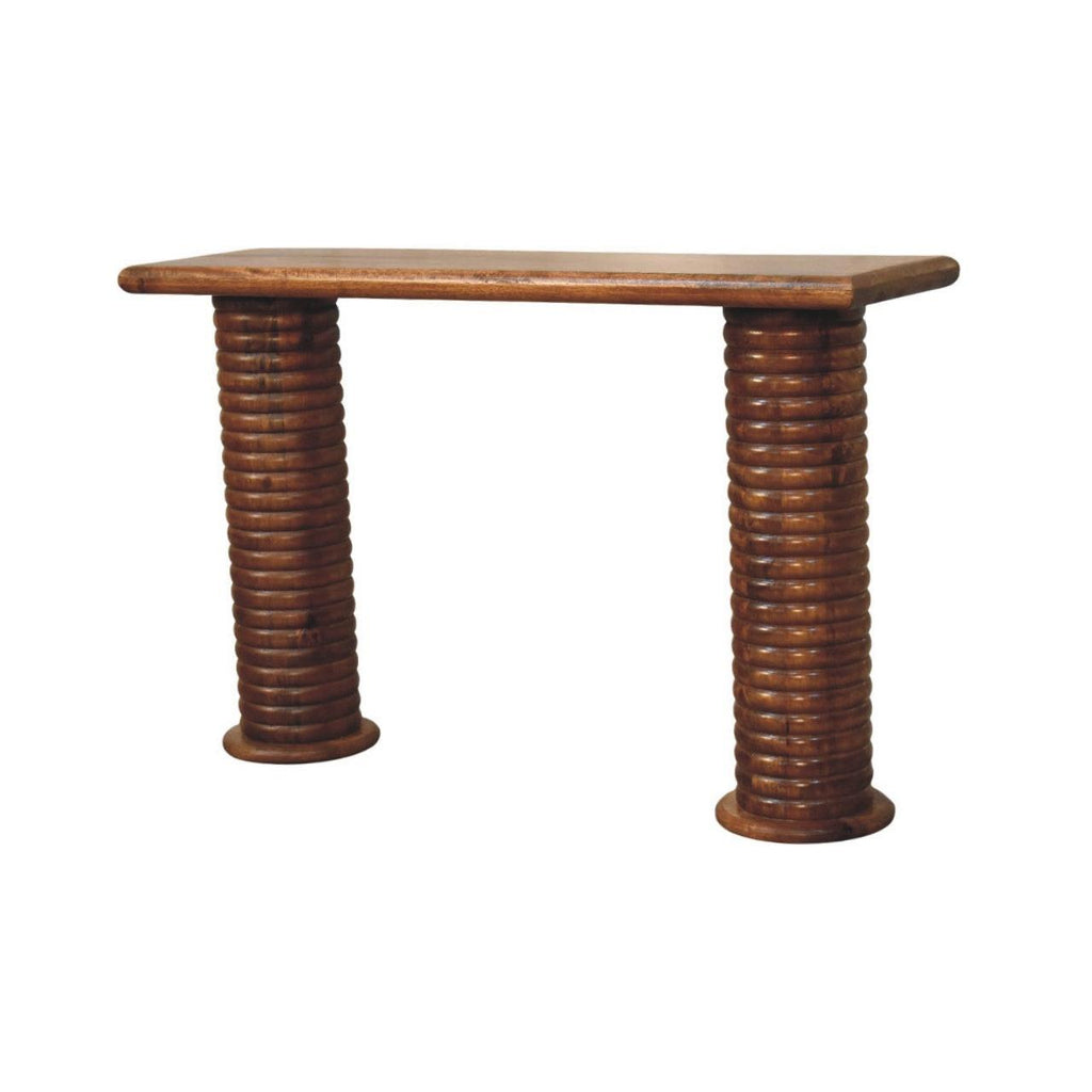 Solid Wood Console Table - Artisan Furniture Sculpted Legs.
