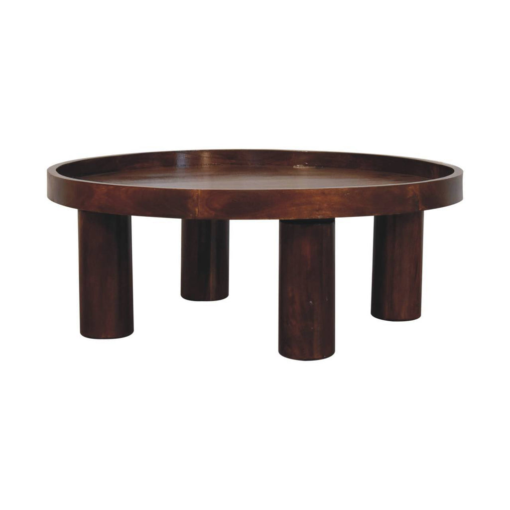 Solid Wood Crescent Chestnut Coffee Table