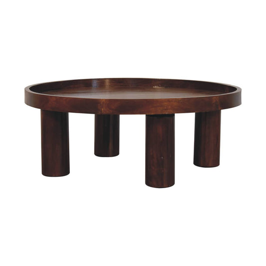 Solid Wood Crescent Chestnut Coffee Table