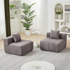 Modular Chenille Sofa Sectional with 2 Pillows.