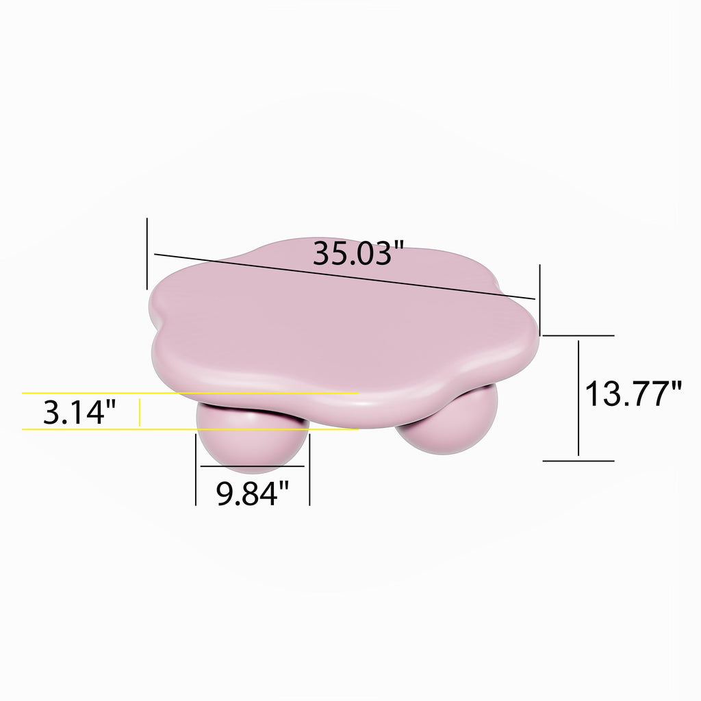 Pink Cloud Shaped Coffee Table for Small Spaces.