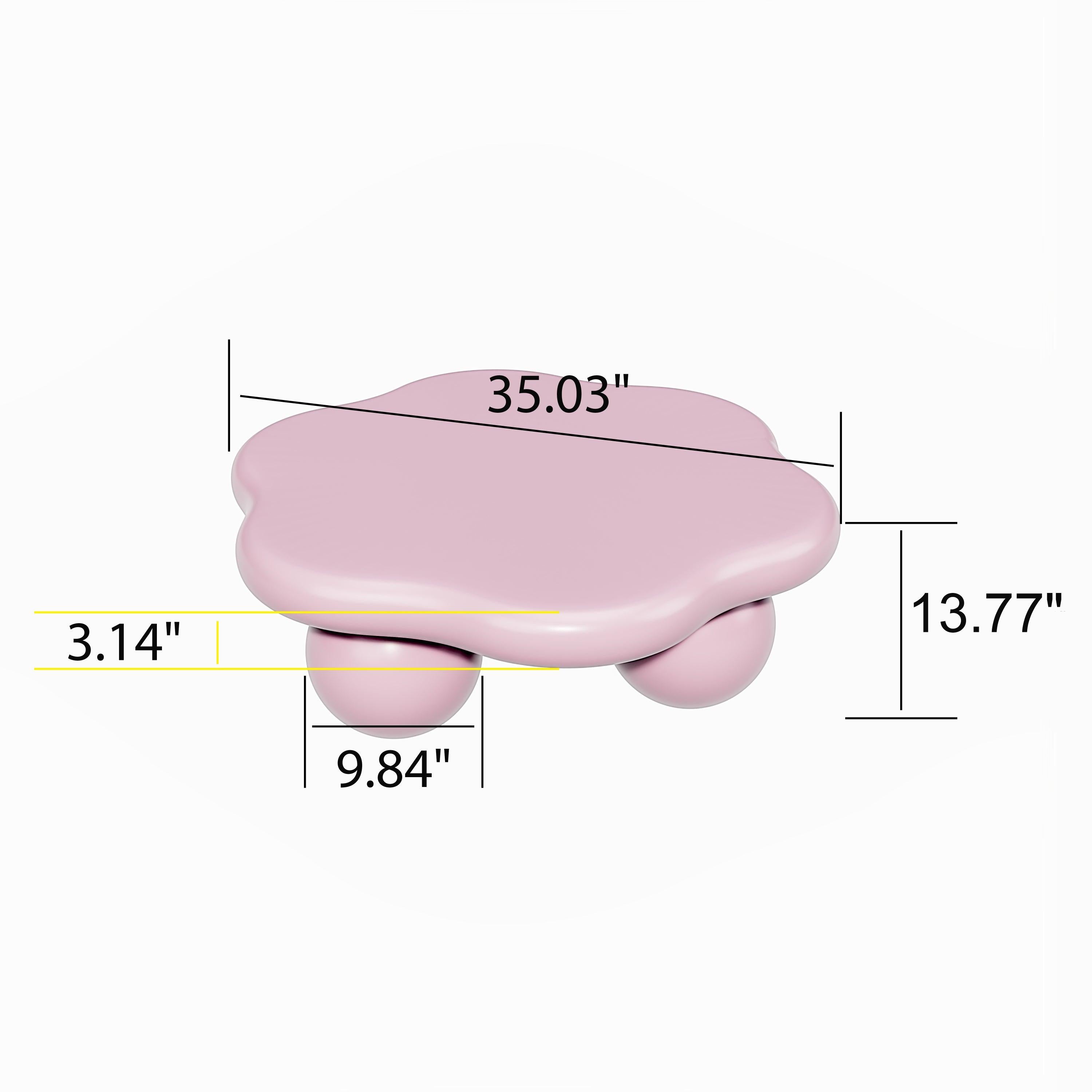 Pink Cloud Shaped Coffee Table for Small Spaces.