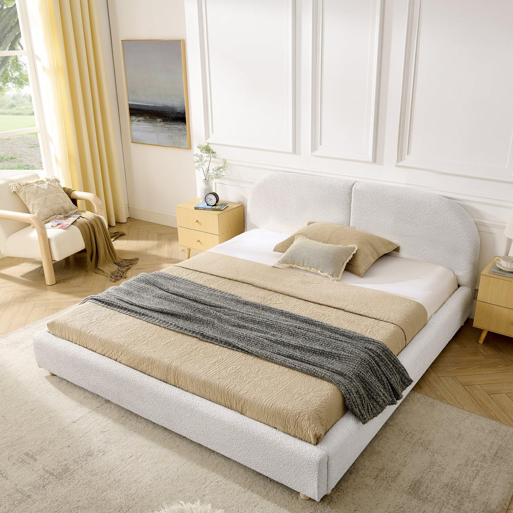 Queen Size Upholstered Bed Frame - Modern Minimalist Design.