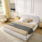 Queen Size Upholstered Bed Frame - Modern Minimalist Design.