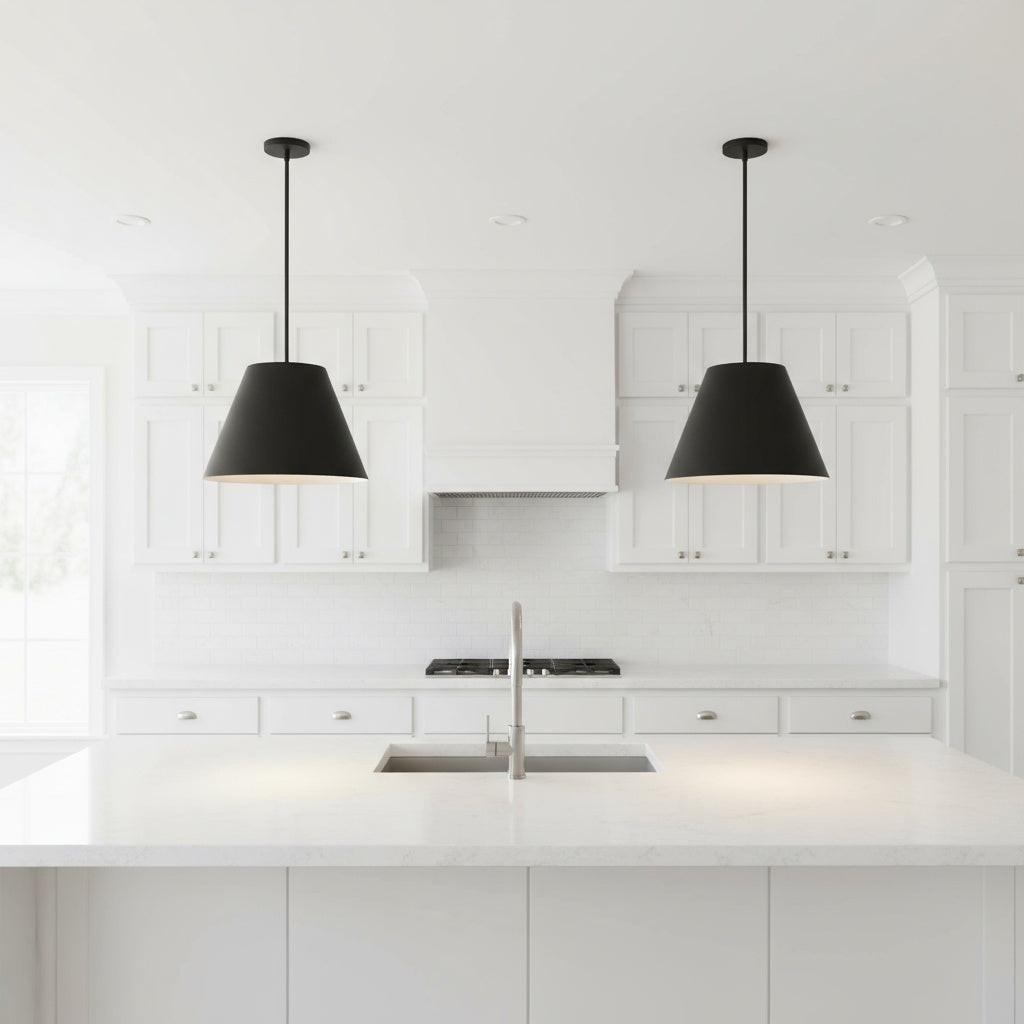 16 inch Diameter Integrated LED Black Pendant.