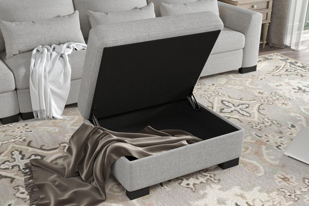 130' Modular L-Shaped Sofa with Storage Ottoman.
