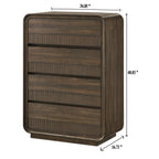 Mid-century Wooden Chest Storage with Five Drawers.