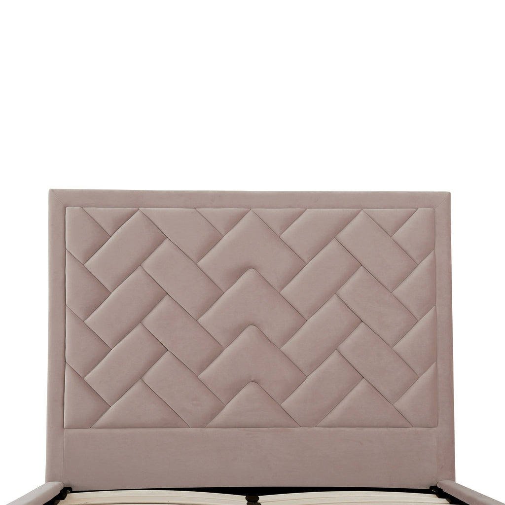 Crosby Upholstered Velvet Full Bed in Blush