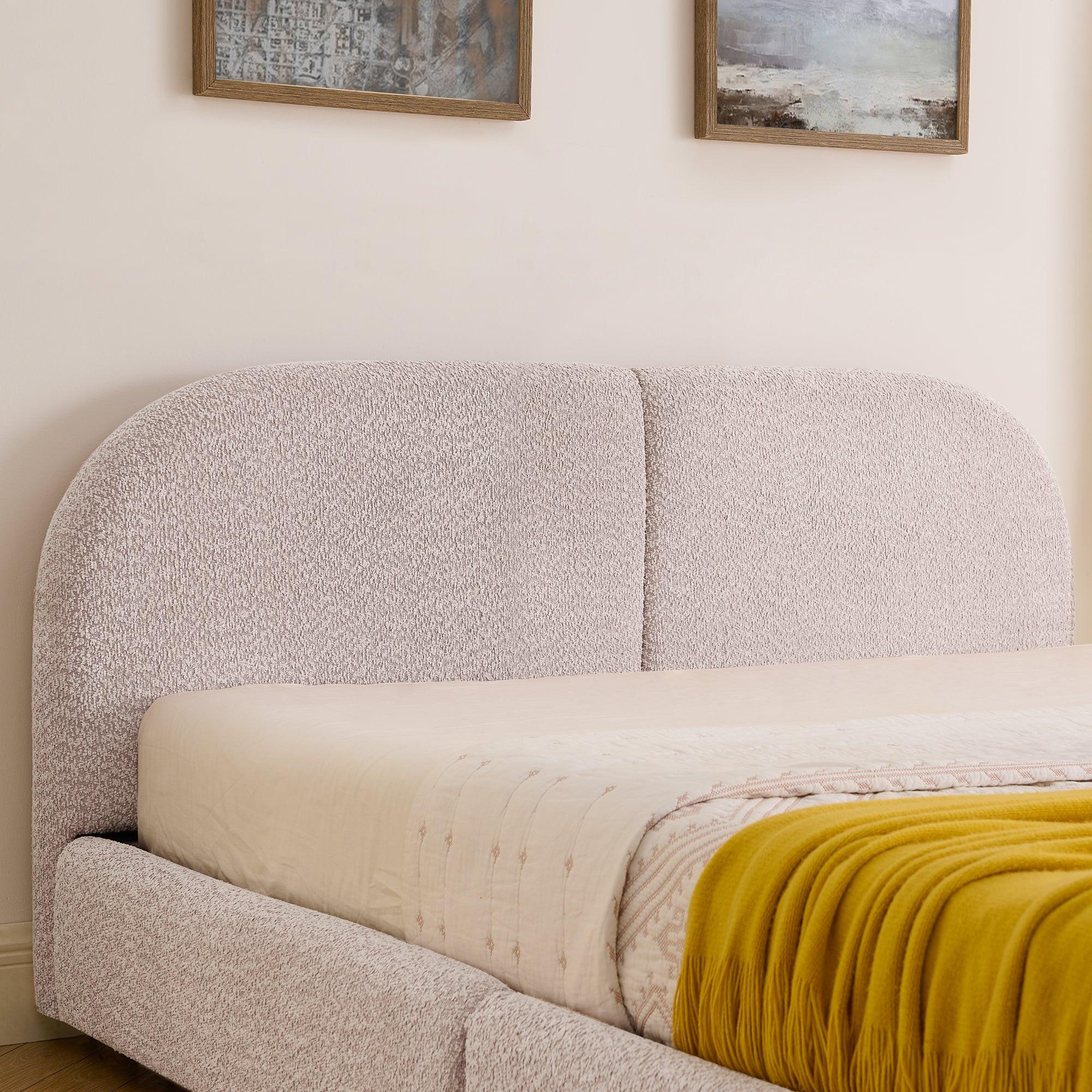 Queen Size Upholstered Bed Frame - Modern Minimalist Design.