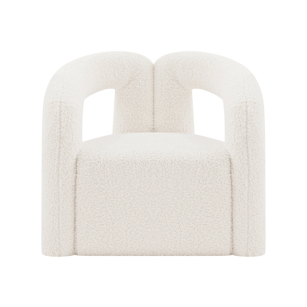 Darian Boucle Lounge Chair in White