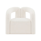 Darian Boucle Lounge Chair in White