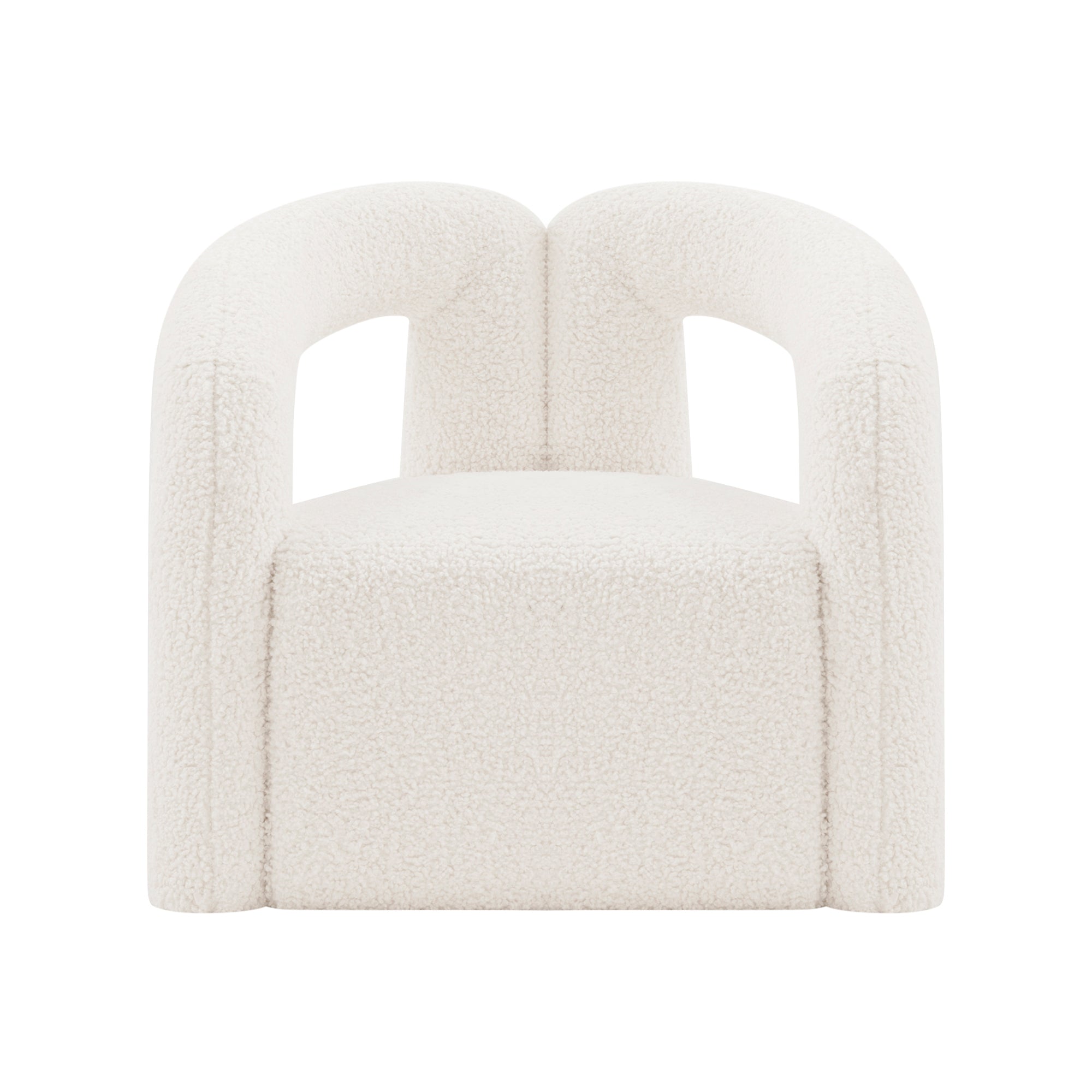 Darian Boucle Lounge Chair in White