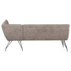 Taupe Upholstered L-Shaped Dining Bench.