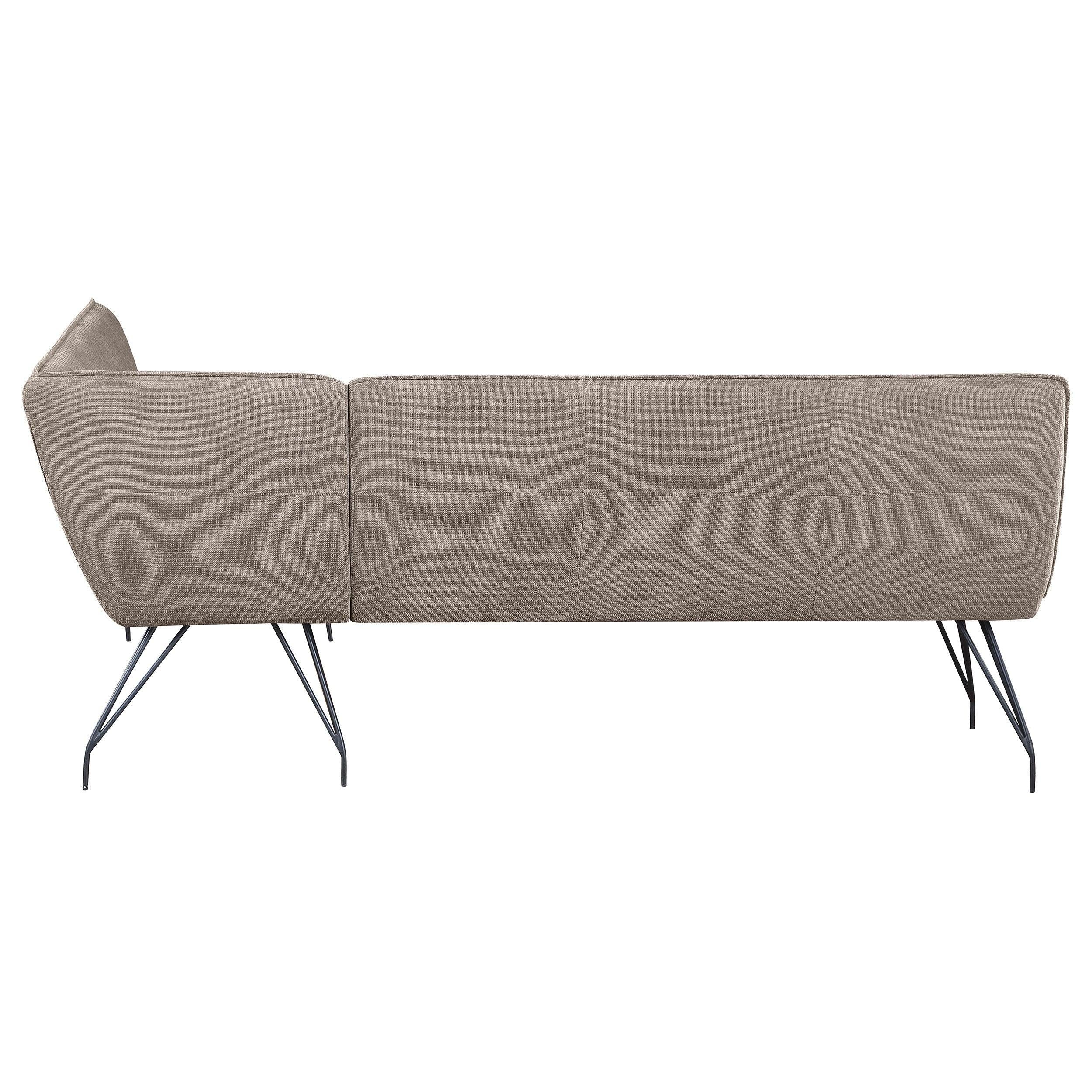 Taupe Upholstered L-Shaped Dining Bench.