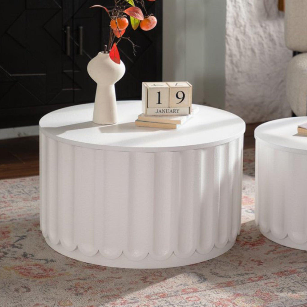 Round Storage Table Set for Elegant Living Rooms.