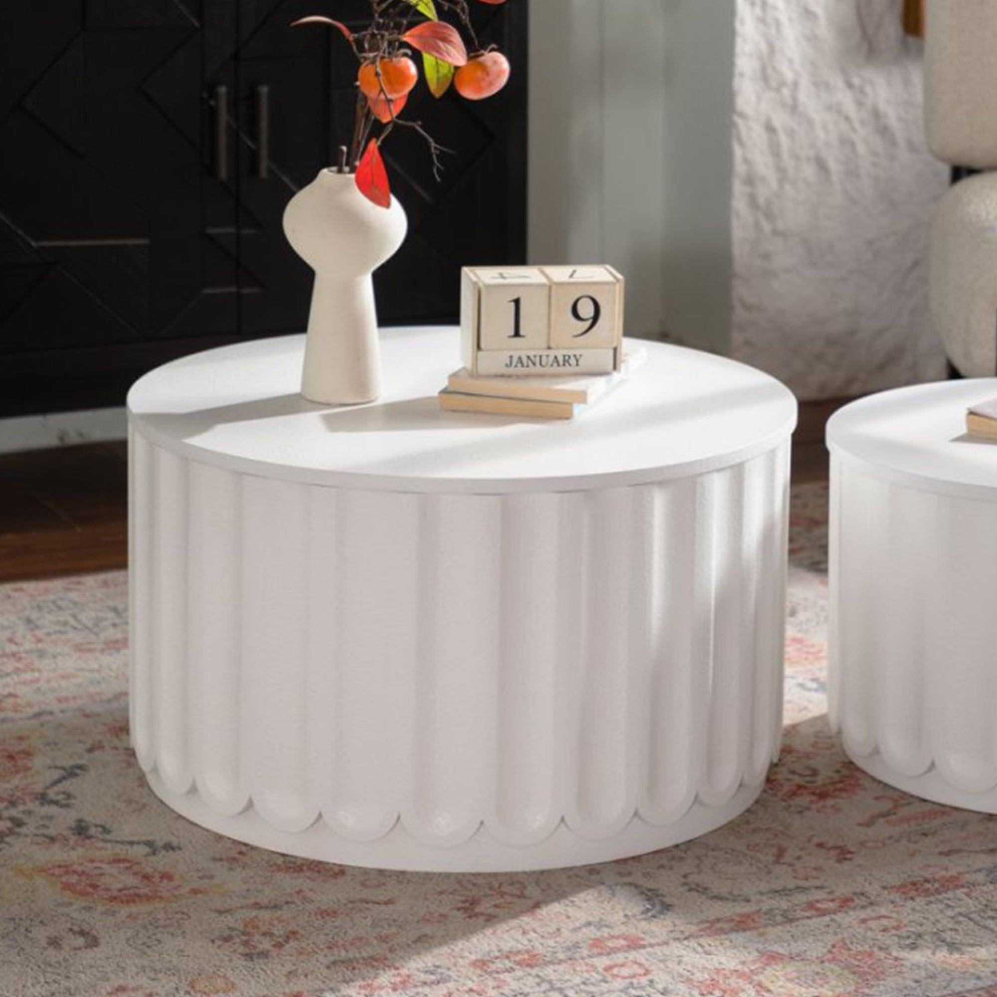Round Storage Table Set for Elegant Living Rooms.