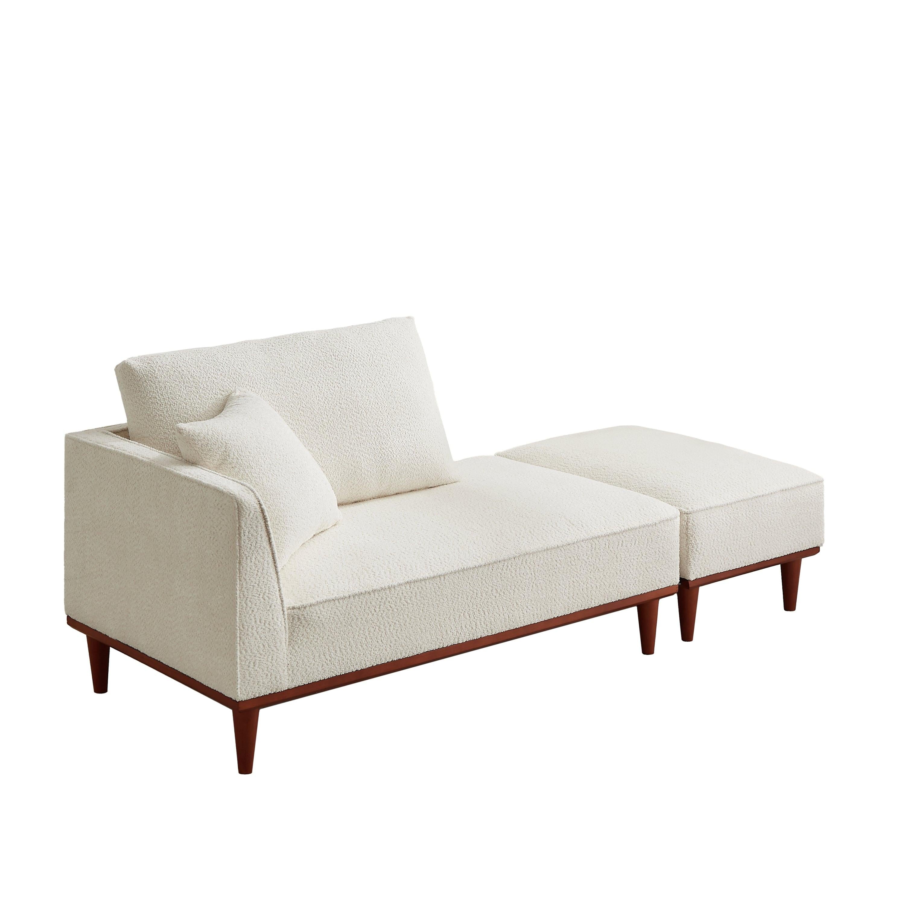 Upholstered Chaise Lounge and Stool - Modern Comfort.