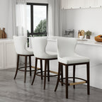 Blair Wood Upholstered Barstool in White.