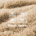 Close-up of plush fabric texture on Modular Plush Sofa - Light Khaki, highlighting soft touch, smooth feel, and pill resistance.