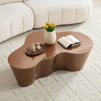 Brown Fiberglass Coffee Table - 50 Inch Unique Shape.