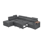 Grey Sectional Sofa with Storage Ottoman for Comfort.