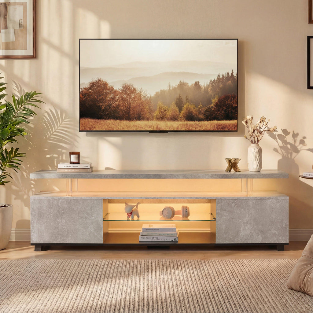 TV Stand for 55 Inch TV - Entertainment Center with Storage.