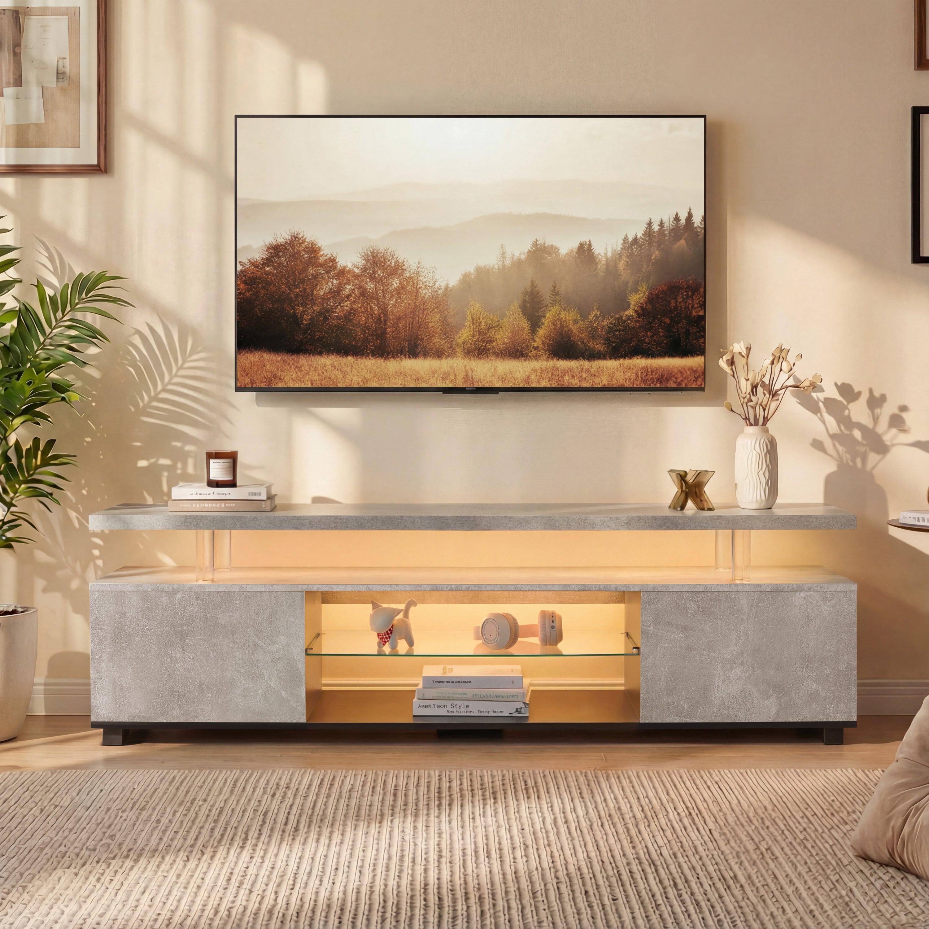 TV Stand for 55 Inch TV - Entertainment Center with Storage.