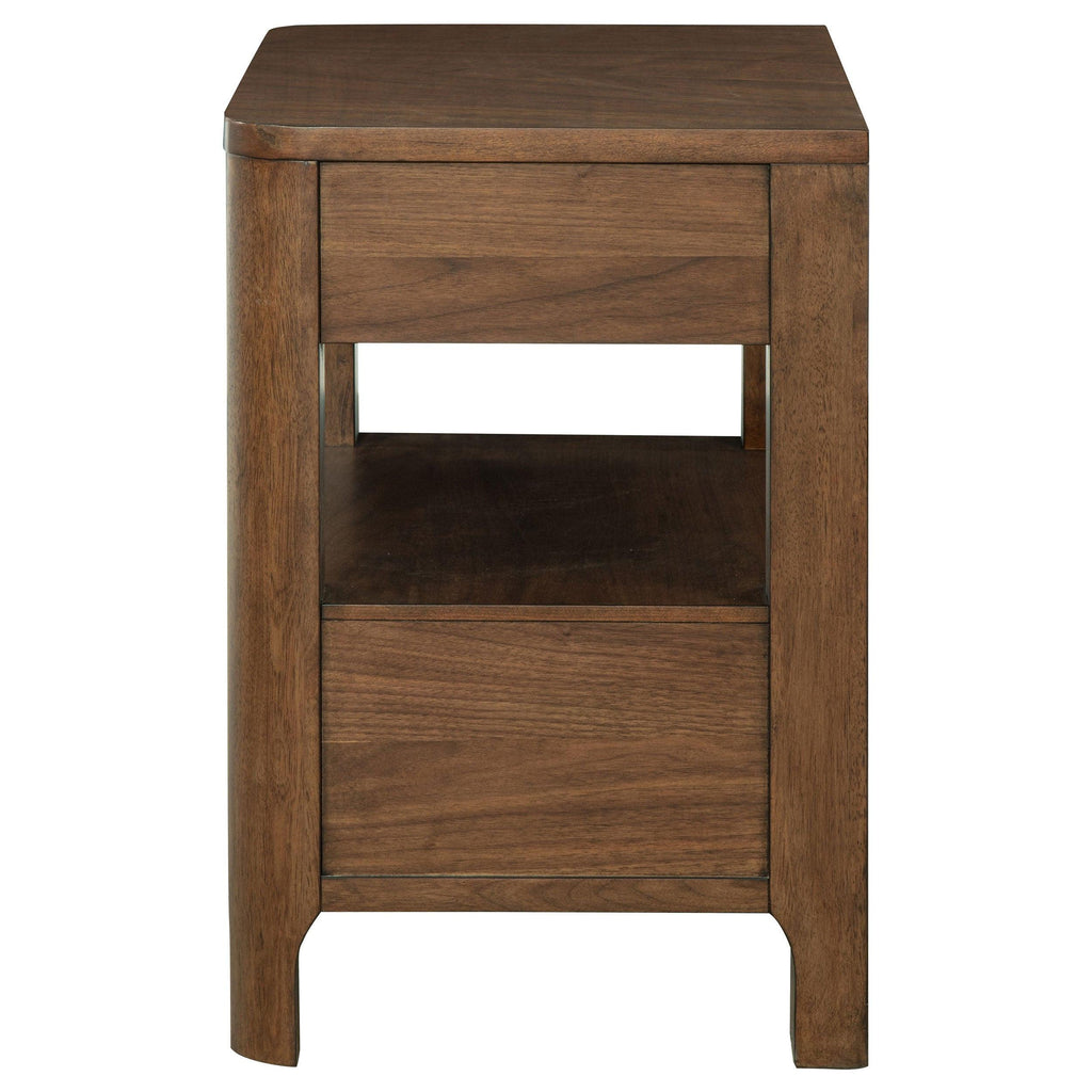Walnut Nightstand with Hidden Storage - Verona Style.