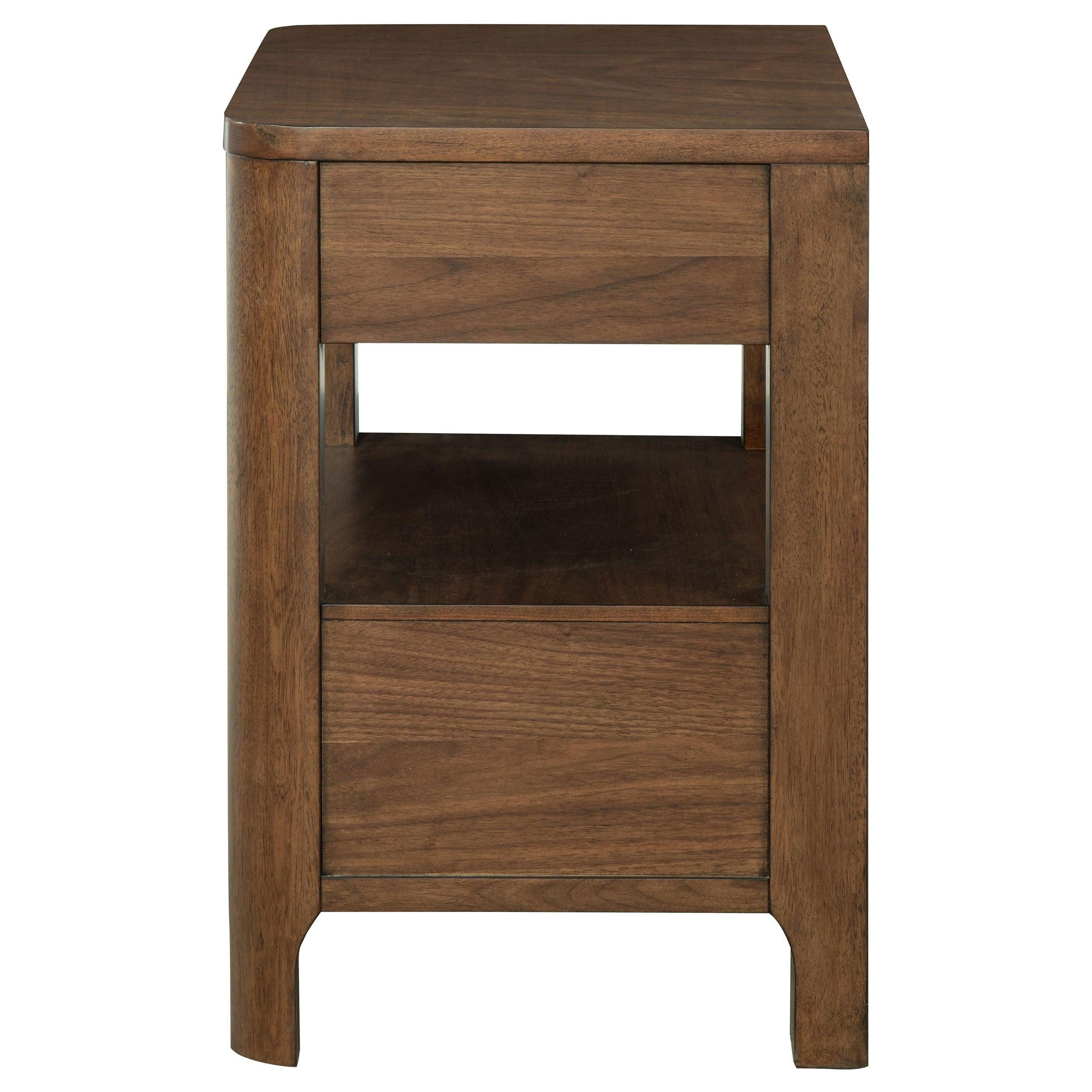 Walnut Nightstand with Hidden Storage - Verona Style.
