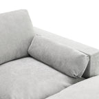 Chenille Modular Sofa - U-Shaped Couch with Storage showcases a close-up of the armrest and lumbar pillow in soft chenille upholstery.