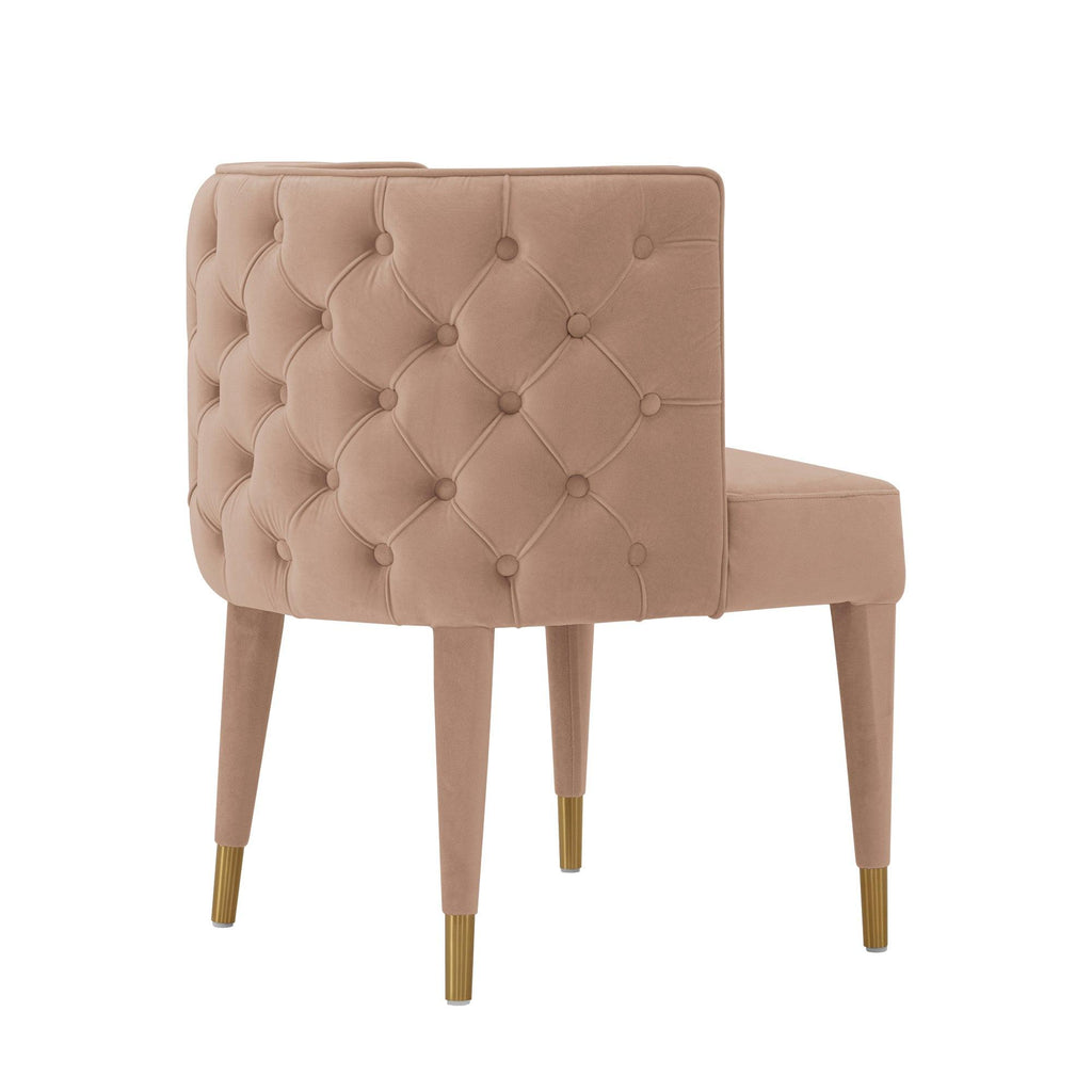 Maya Velvet Dining Chair in Nude.