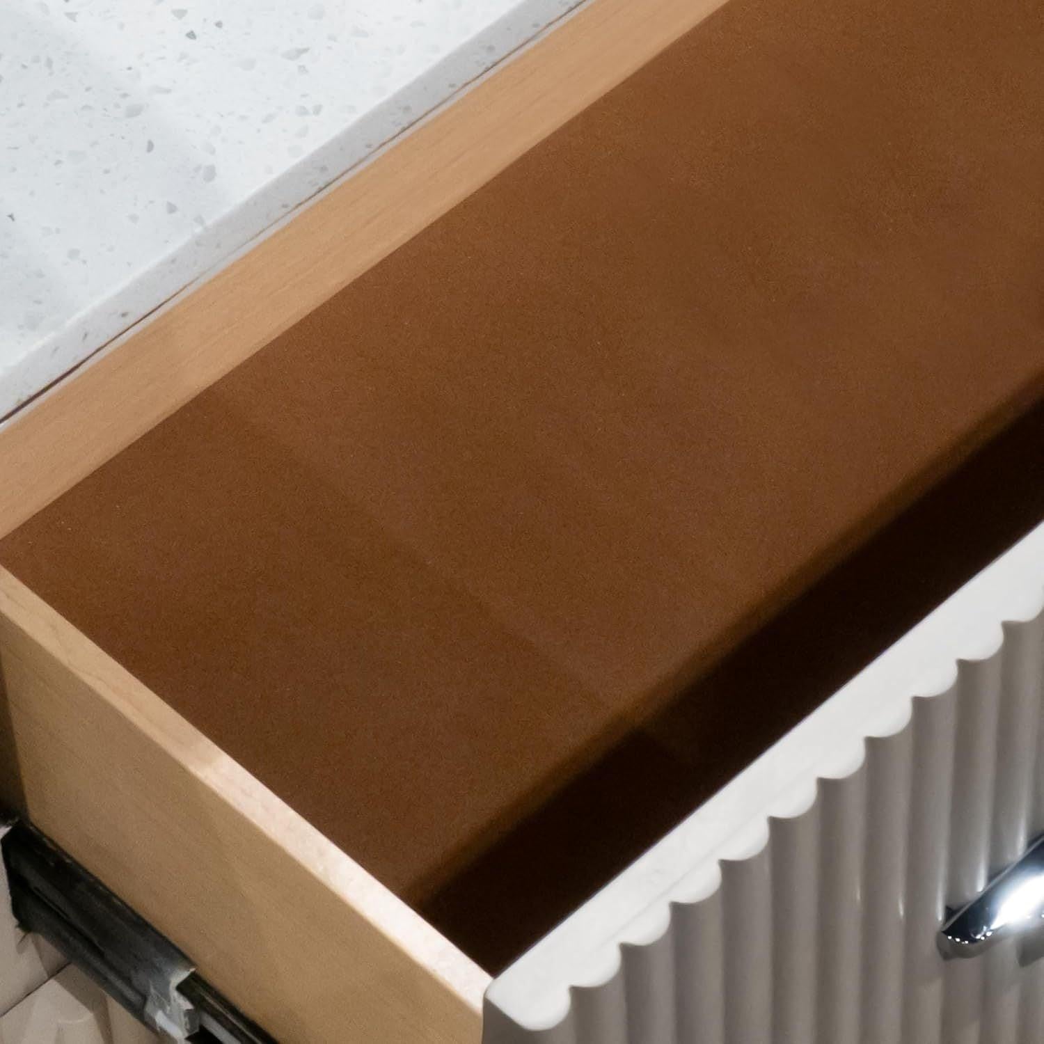 Light Gray Nightstand with Dovetail Drawers.