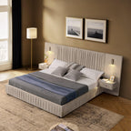 Elegant Queen Upholstered Bed Frame with Headboard.