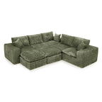 107'' Modern L-shaped Sectional Sofa with Ottomans.