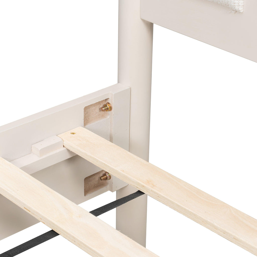 Solid Wood Queen Bed with Heavy Duty Support.