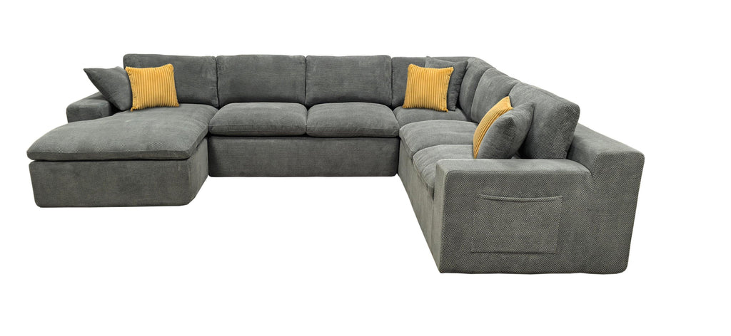Upholstered Full Compressed Sectional for Instant Comfort.