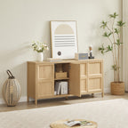 67'' Oak Sideboard Storage Cabinet with Tip-On Opening.