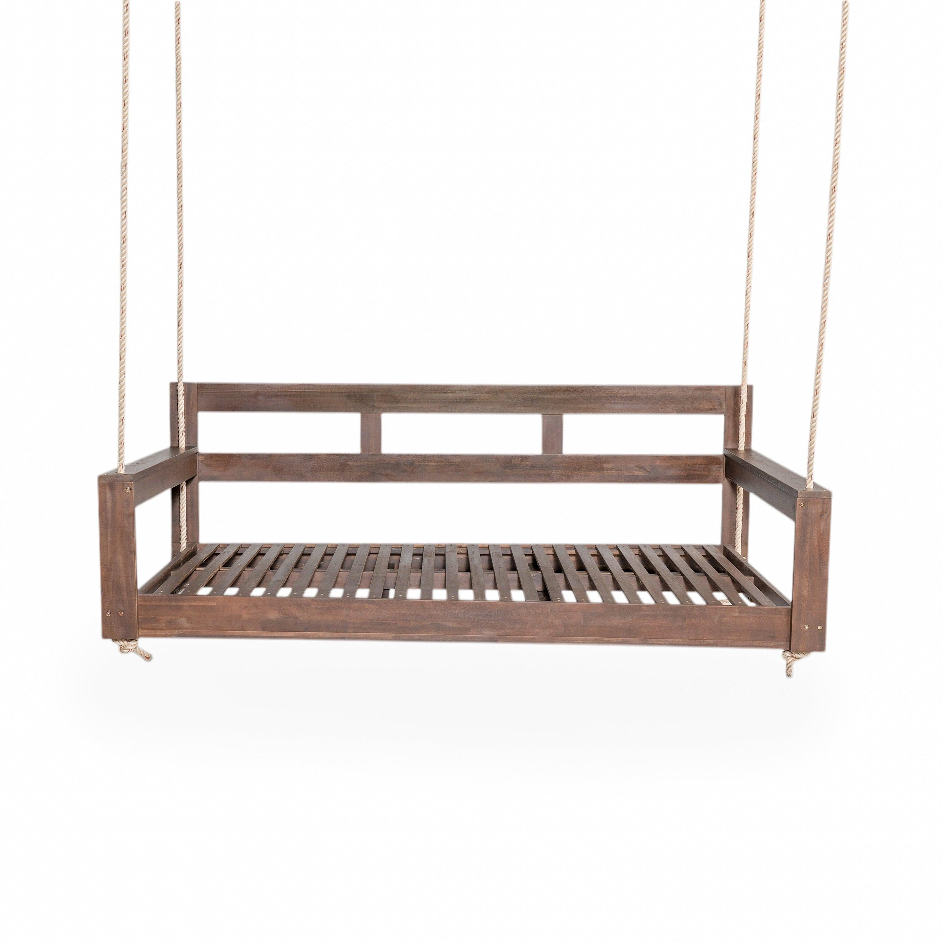 Acacia Wood Porch Swing Daybed Frame for Outdoor Relaxation.