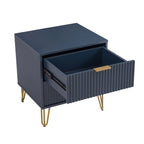Dumbo 20' Fluted Nightstand in Midnight Blue (2-Drawer)