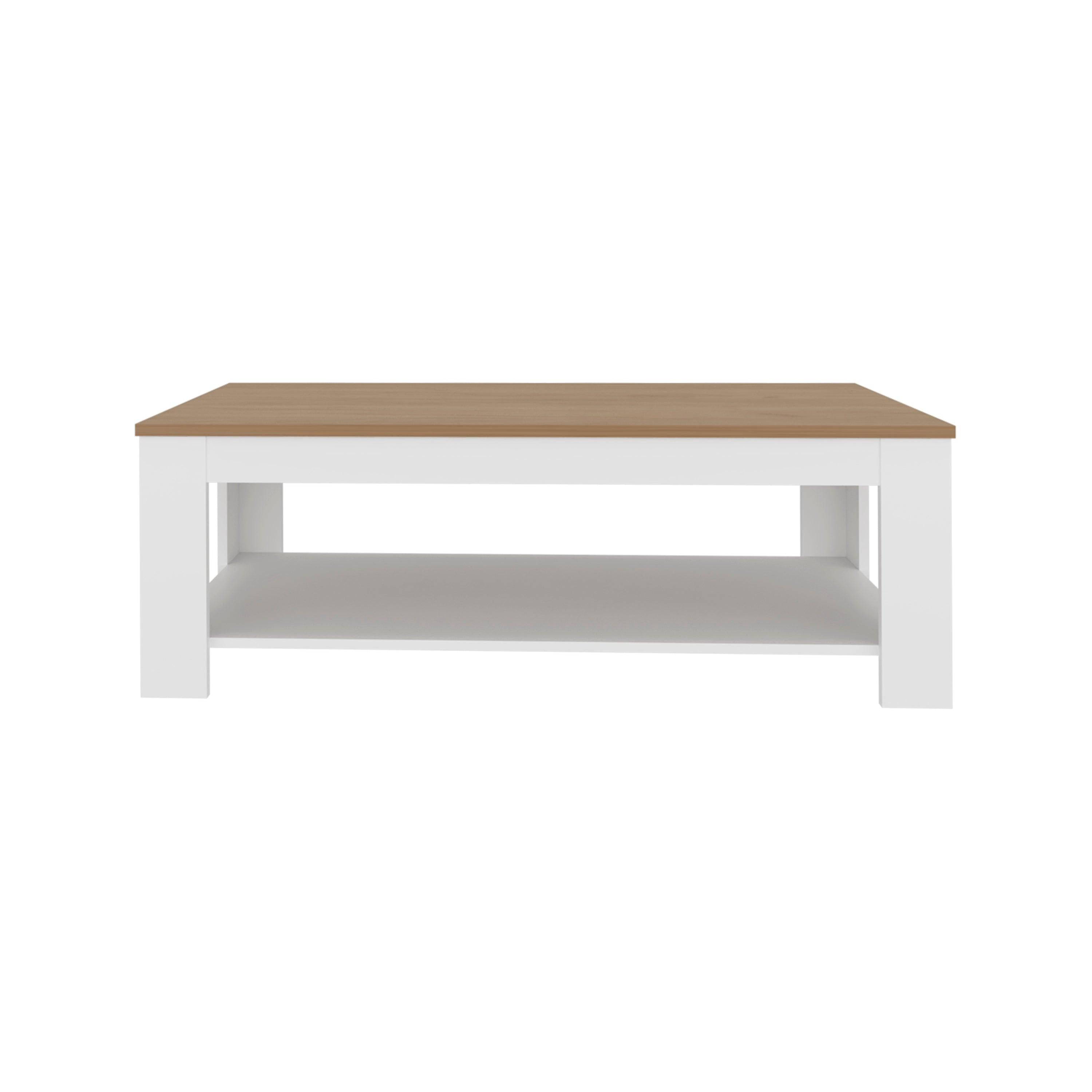 Modern Rectangular Coffee Table with Lower Shelf.