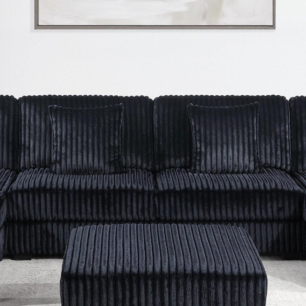 6-PC Modular Sectional Sofa Set with USB Cup Holder.