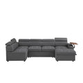 Grey Sectional Sofa with Storage Ottoman for Comfort.