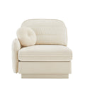 Celena 1-Seater Cream Beige Chenille Sofa with Lustrous Velvet Texture