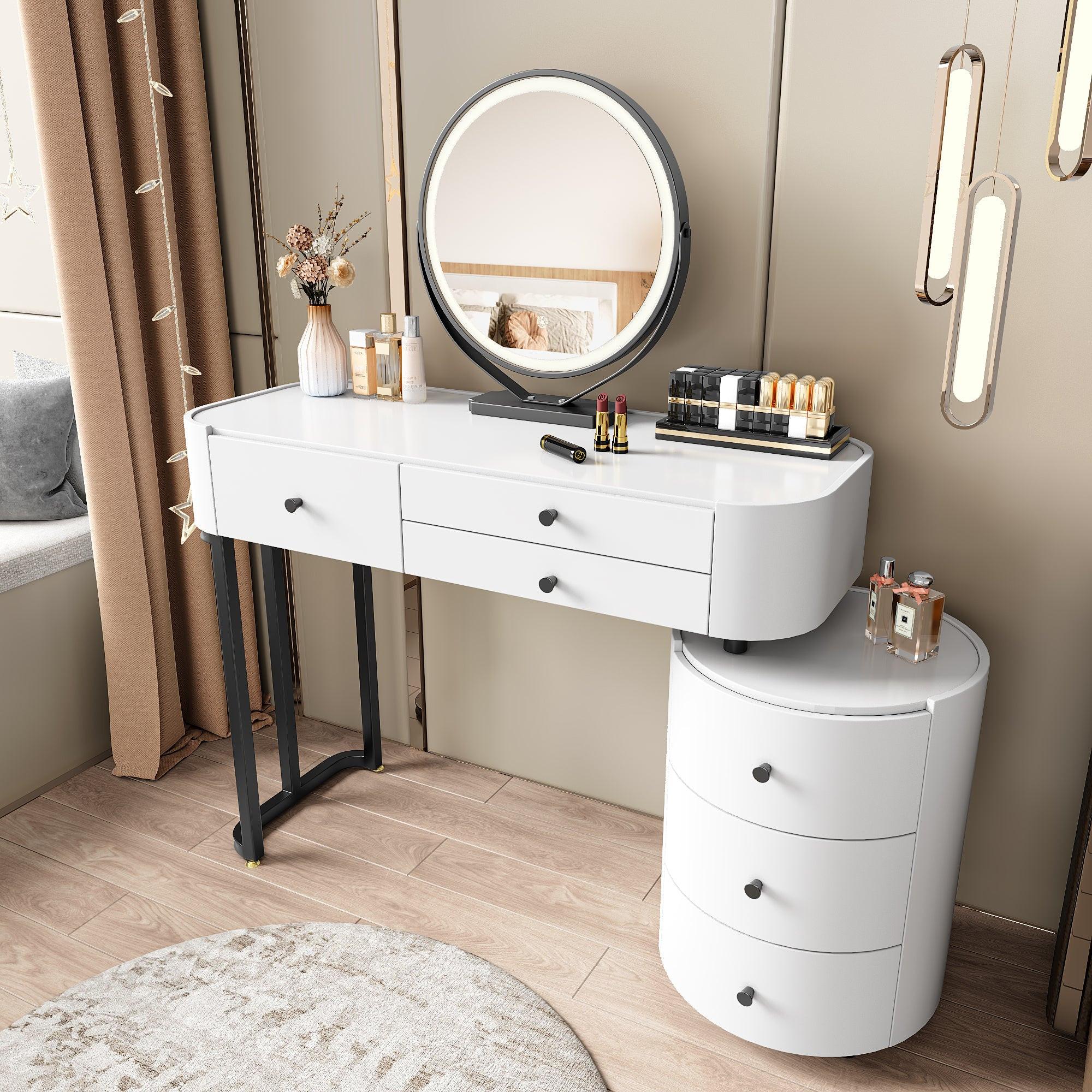 Minimalist Dressing Table with Detachable Mirror.
