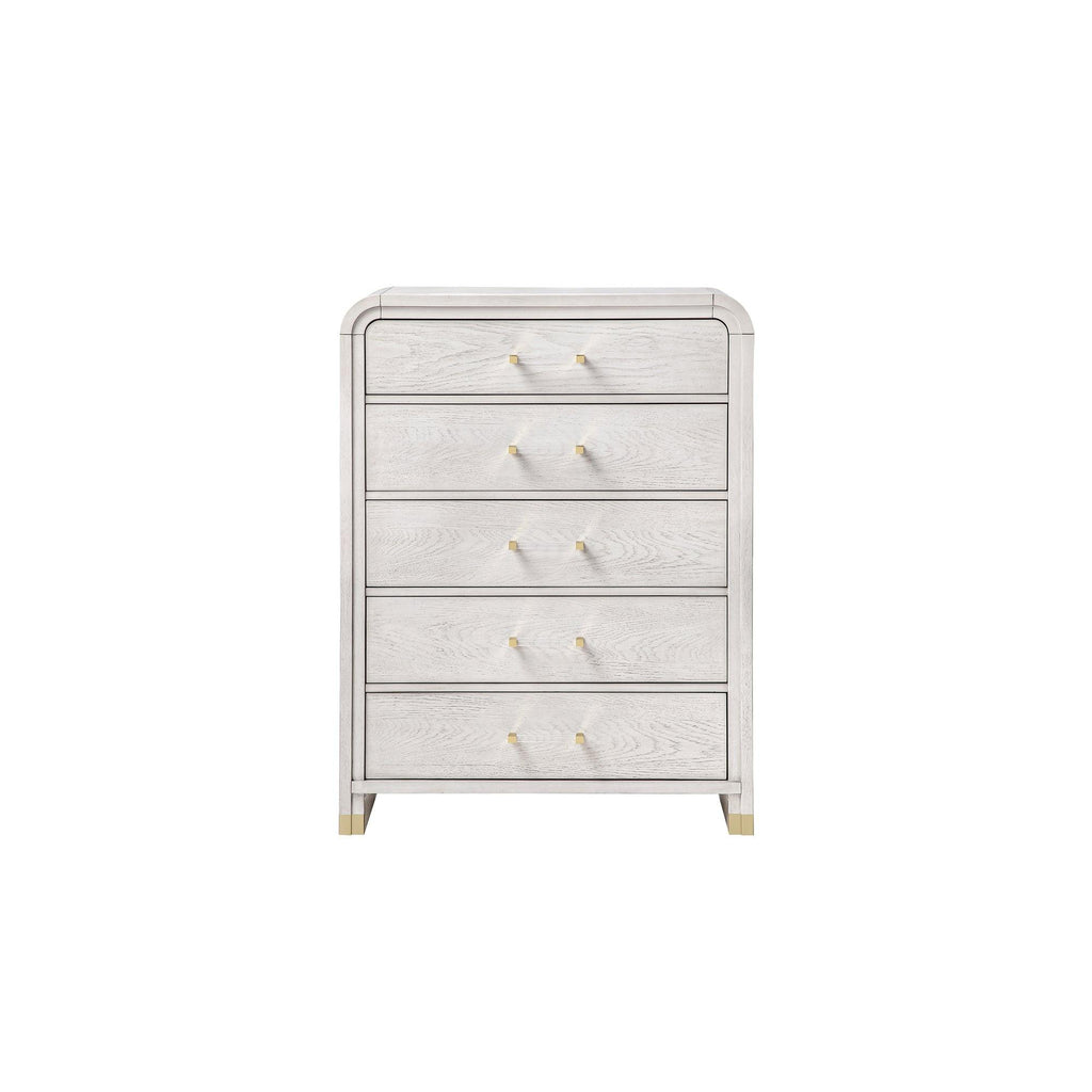 Malco Oak Chest with Acrylic Handles and Gold Accents.