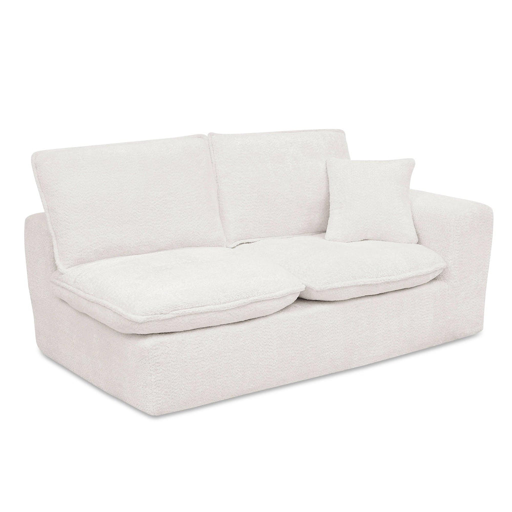 107'' Modern Boucle Sectional Sofa with Moveable Ottomans.