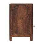 Solid Wood Arc-Line Bedside Table with Arch Design.